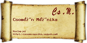 Csomán Mónika névjegykártya